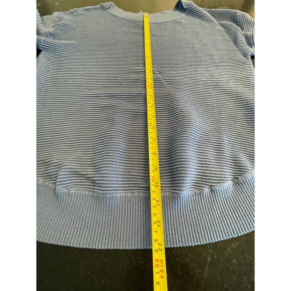 Blue ribbed NWOT sweater soft and slouchy athleisure L - Picture 6 of 8